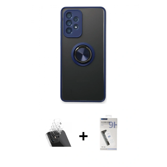 MARSİLYAN™- Galaxy A53 5G Kılıf Yörünge Çizgi - Şeffaf Uv Polymer Nano Ekran Koruyucu + Kamera Lens Koruma Cam - SF