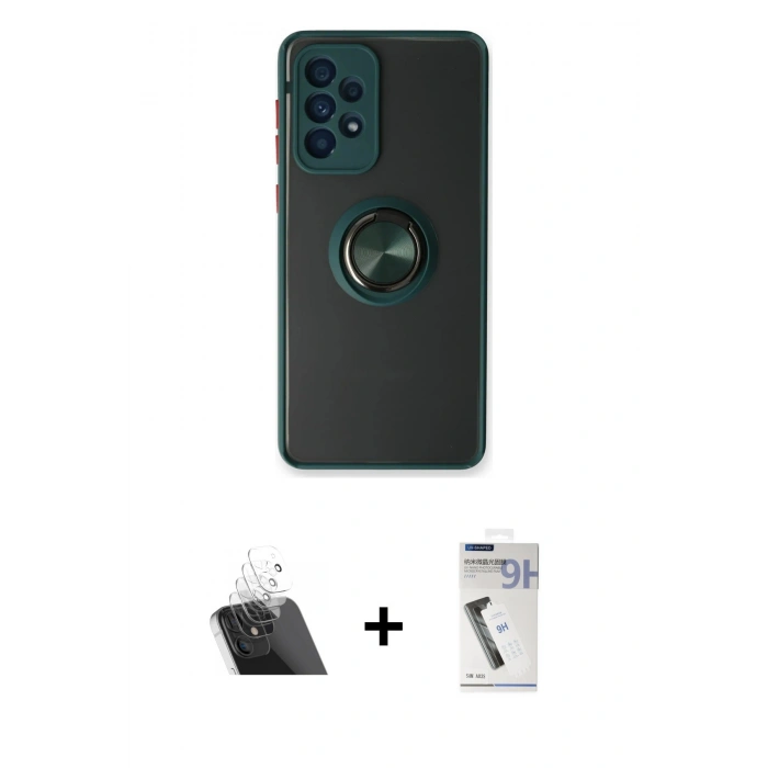 MARSİLYAN™- Galaxy A53 5G Kılıf Yörünge Çizgi - Şeffaf Uv Polymer Nano Ekran Koruyucu + Kamera Lens Koruma Cam - SF