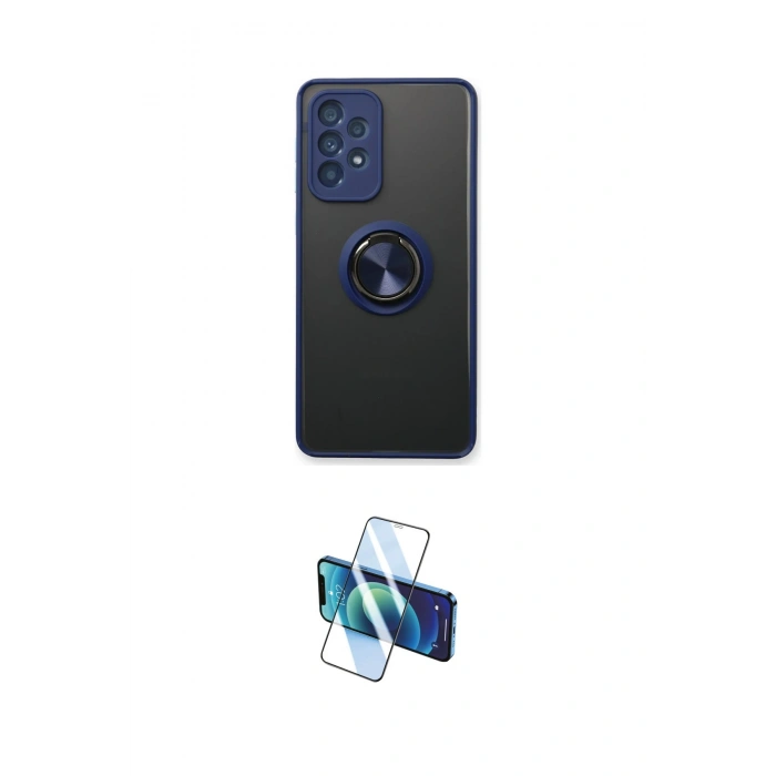 MARSİLYAN™- Galaxy A53 5G Kılıf Yörünge Çizgi - Siyah 3D Antistatik Cam Ekran Koruyucu