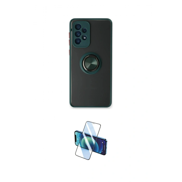 MARSİLYAN™- Galaxy A53 5G Kılıf Yörünge Çizgi - Siyah 3D Antistatik Cam Ekran Koruyucu