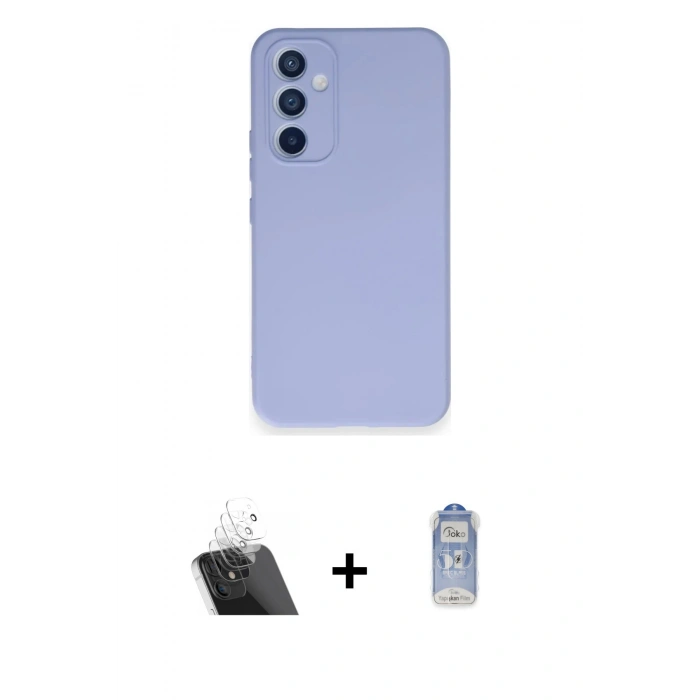 MARSİLYAN™- Galaxy A54 5G Kılıf Ahenk Serisi - Siyah Joko Magic 5D Cam + Şeffaf Kamera Lens Koruma Cam