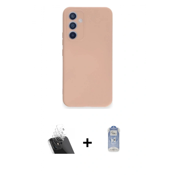 MARSİLYAN™- Galaxy A54 5G Kılıf Ahenk Serisi - Siyah Joko Magic 5D Cam + Şeffaf Kamera Lens Koruma Cam
