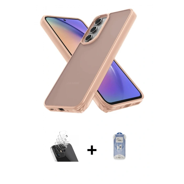 MARSİLYAN™- Galaxy A54 5G Kılıf Atlas Form - Siyah Joko Magic 5D Cam + Kamera Lens Koruma Cam - SF