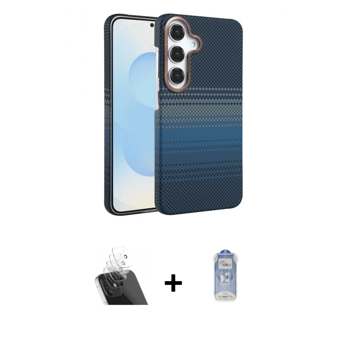 MARSİLYAN™- Galaxy A54 5G Kılıf Doruk Serisi - Siyah Joko Magic 5D Cam + Kamera Lens Koruma Cam - SF