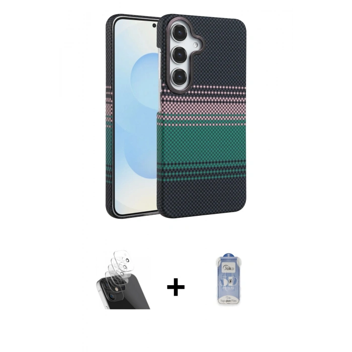 MARSİLYAN™- Galaxy A54 5G Kılıf Doruk Serisi - Siyah Joko Magic 5D Cam + Kamera Lens Koruma Cam - SF