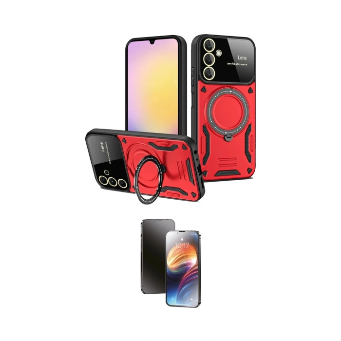 MARSİLYAN™- Galaxy A54 5G Kılıf Kıvılcım Modern Serisi - Siyah 3D Antistatik Mat Seramik Nano Ekran Koruyucu