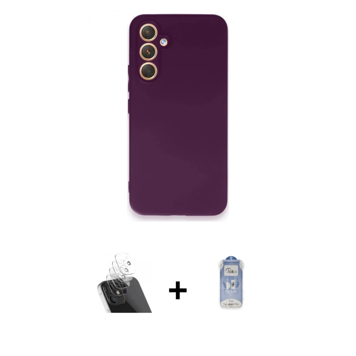 MARSİLYAN™- Galaxy A54 5G Kılıf Kozmos Yansıma Özel Seri - Siyah Joko Magic 5D Cam + Kamera Lens Koruma Cam - SF