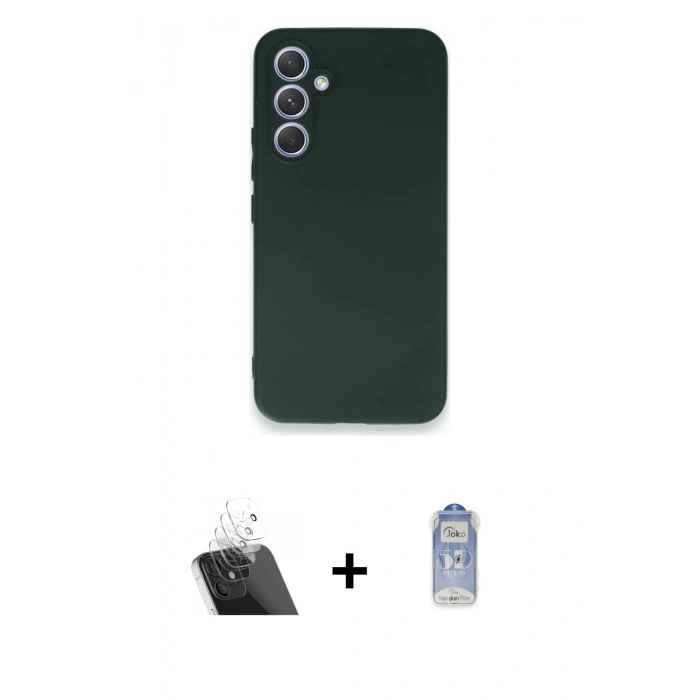 MARSİLYAN™- Galaxy A54 5G Kılıf Kozmos Yansıma Özel Seri - Siyah Joko Magic 5D Cam + Kamera Lens Koruma Cam - SF