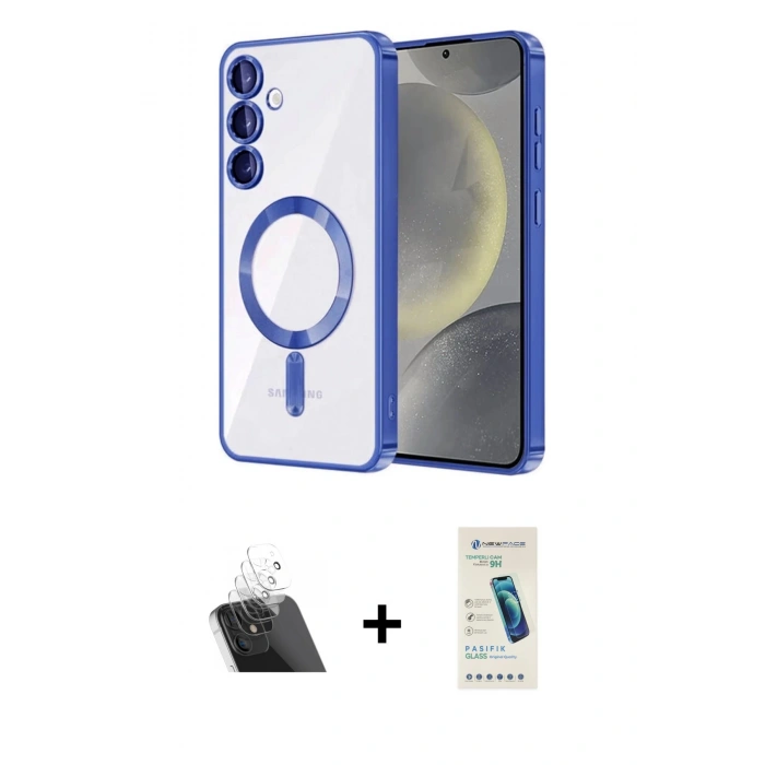 MARSİLYAN™- Galaxy A54 5G Kılıf Nova Işık Özel Seri - Şeffaf Pasifik Cam Ekran Koruyucu + Kamera Lens Koruma Cam - SF