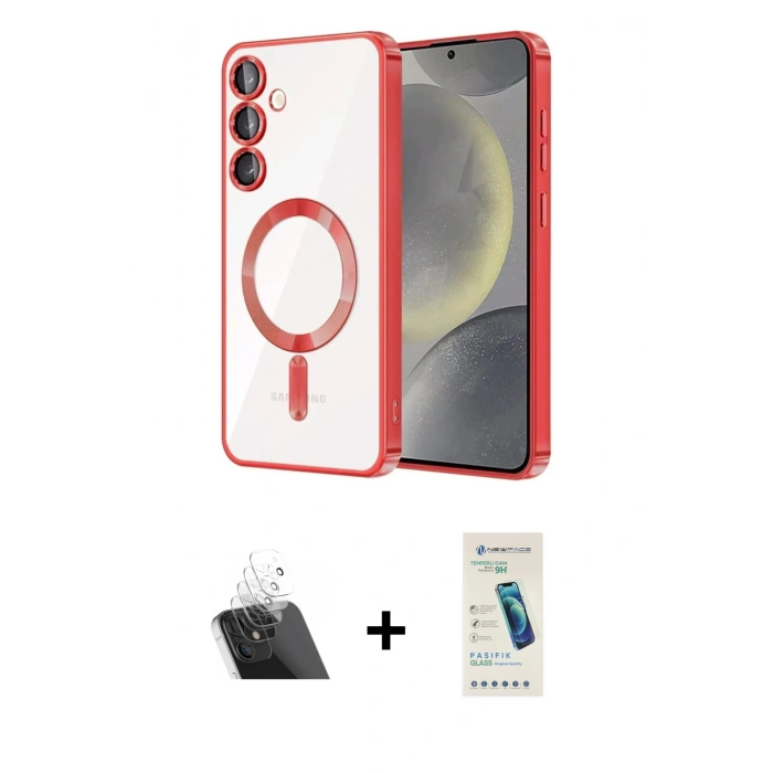 MARSİLYAN™- Galaxy A54 5G Kılıf Nova Işık Özel Seri - Şeffaf Pasifik Cam Ekran Koruyucu + Kamera Lens Koruma Cam - SF