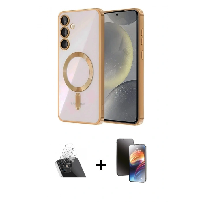 MARSİLYAN™- Galaxy A54 5G Kılıf Nova Işık Özel Seri - Siyah 3D Antistatik Mat Seramik Nano Ekran Koruyucu + Kamera Lens Koruma Cam - SF