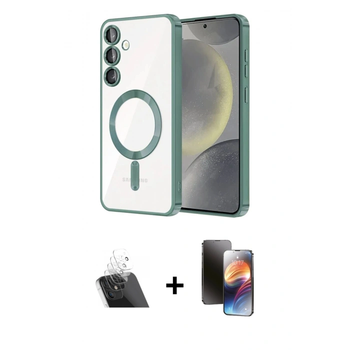 MARSİLYAN™- Galaxy A54 5G Kılıf Nova Işık Özel Seri - Siyah 3D Antistatik Mat Seramik Nano Ekran Koruyucu + Kamera Lens Koruma Cam - SF