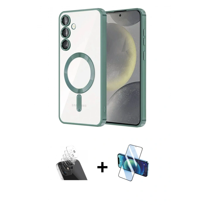 MARSİLYAN™- Galaxy A54 5G Kılıf Nova Işık Özel Seri - Siyah 3D Antistatik Seramik Nano Ekran Koruyucu + Kamera Lens Koruma Cam - SF