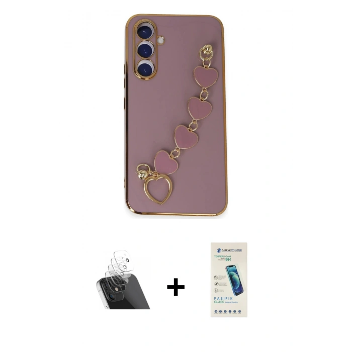 MARSİLYAN™- Galaxy A54 5G Kılıf Nova Işık Prime - Şeffaf Pasifik Cam Ekran Koruyucu + Şeffaf Kamera Lens Koruma Cam