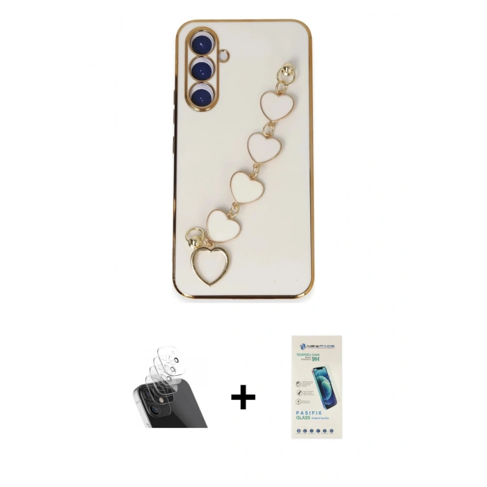 MARSİLYAN™- Galaxy A54 5G Kılıf Nova Işık Prime - Şeffaf Pasifik Cam Ekran Koruyucu + Şeffaf Kamera Lens Koruma Cam