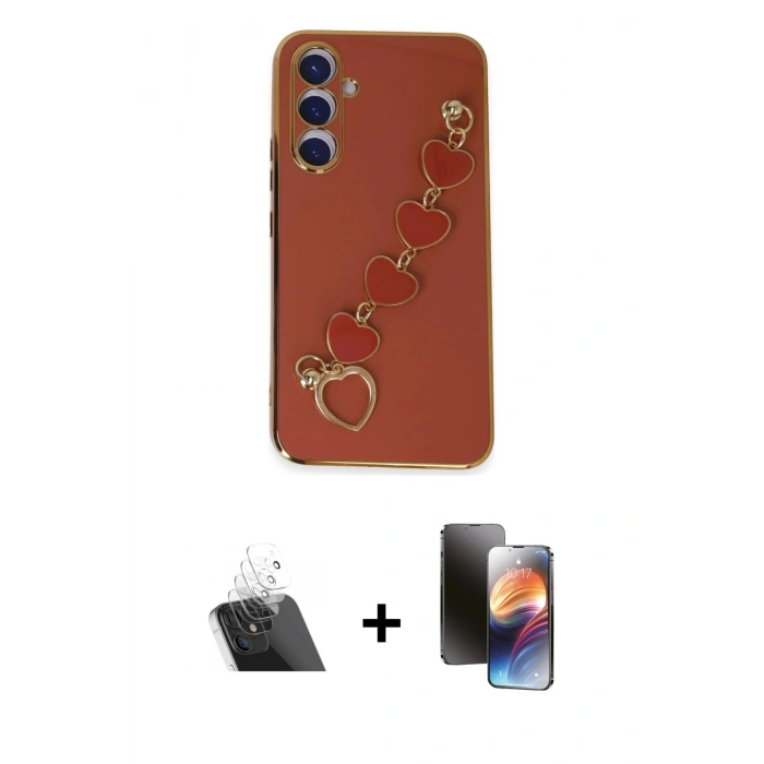 MARSİLYAN™- Galaxy A54 5G Kılıf Nova Işık Prime - Siyah 3D Antistatik Mat Seramik Nano Ekran Koruyucu + Kamera Lens Koruma Cam - SF