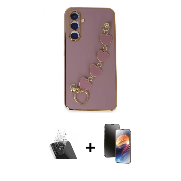 MARSİLYAN™- Galaxy A54 5G Kılıf Nova Işık Prime - Siyah 3D Antistatik Mat Seramik Nano Ekran Koruyucu + Kamera Lens Koruma Cam - SF