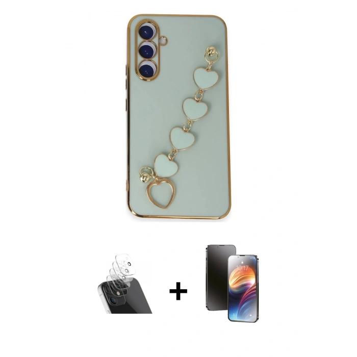 MARSİLYAN™- Galaxy A54 5G Kılıf Nova Işık Prime - Siyah 3D Antistatik Mat Seramik Nano Ekran Koruyucu + Kamera Lens Koruma Cam - SF