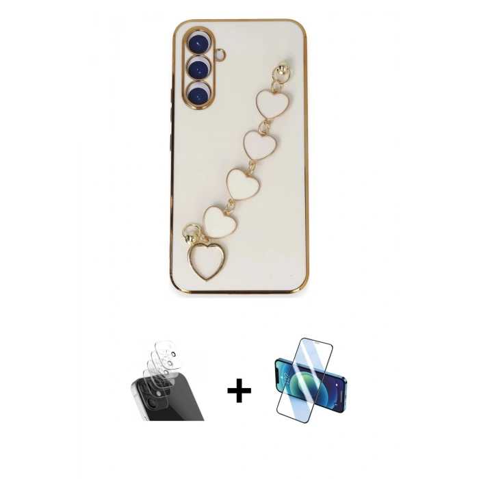 MARSİLYAN™- Galaxy A54 5G Kılıf Nova Işık Prime - Siyah 3D Antistatik Seramik Nano Ekran Koruyucu + Kamera Lens Koruma Cam - SF