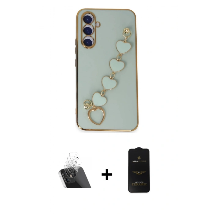 MARSİLYAN™- Galaxy A54 5G Kılıf Nova Işık Prime - Siyah 6D Antistatik Mat Seramik Hayalet Nano Ekran Koruyucu + Şeffaf Kamera Lens Koruma Cam