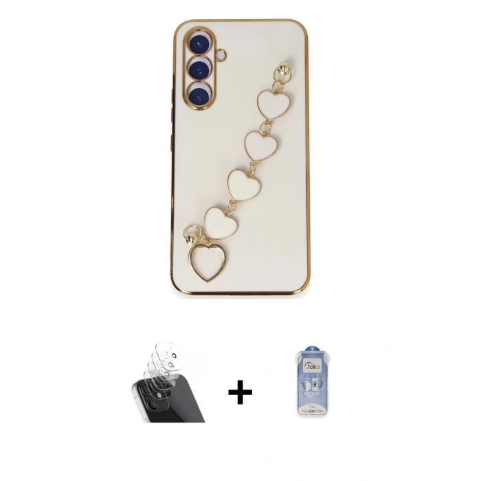 MARSİLYAN™- Galaxy A54 5G Kılıf Nova Işık Prime - Siyah Joko Magic 5D Cam + Kamera Lens Koruma Cam - SF