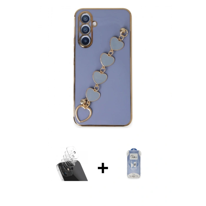 MARSİLYAN™- Galaxy A54 5G Kılıf Nova Işık Prime - Siyah Joko Magic 5D Cam + Kamera Lens Koruma Cam - SF
