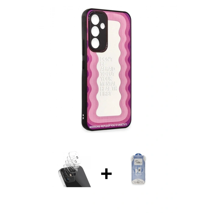 MARSİLYAN™- Galaxy A54 5G Kılıf Odak Klasik Serisi - Siyah Joko Magic 5D Cam + Kamera Lens Koruma Cam - SF