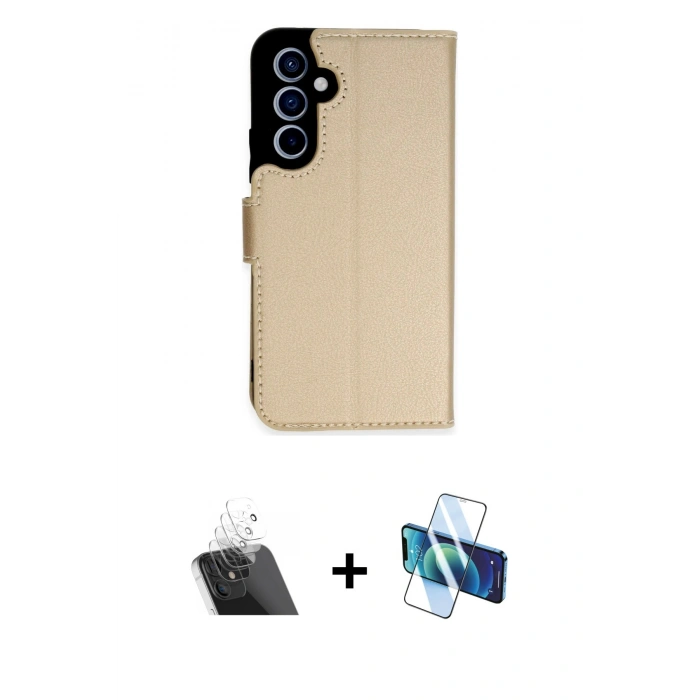 MARSİLYAN™- Galaxy A54 5G Kılıf Siluet Işık Serisi - Siyah 3D Antistatik Seramik Nano Ekran Koruyucu + Kamera Lens Koruma Cam - SF