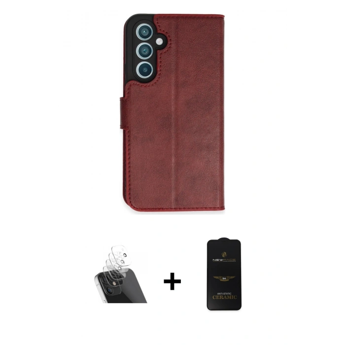 MARSİLYAN™- Galaxy A54 5G Kılıf Siluet Işık Serisi - Siyah 6D Antistatik Mat Seramik Hayalet Nano Ekran Koruyucu + Kamera Lens Koruma Cam - SF