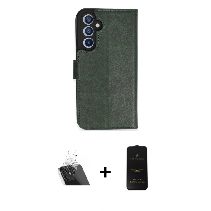 MARSİLYAN™- Galaxy A54 5G Kılıf Siluet Işık Serisi - Siyah 6D Antistatik Mat Seramik Hayalet Nano Ekran Koruyucu + Kamera Lens Koruma Cam - SF
