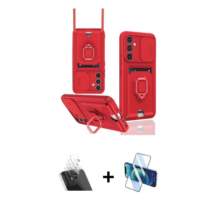 MARSİLYAN™- Galaxy A54 5G Kılıf Vadi Form Prime - Siyah 3D Antistatik Seramik Nano Ekran Koruyucu + Kamera Lens Koruma Cam - SF
