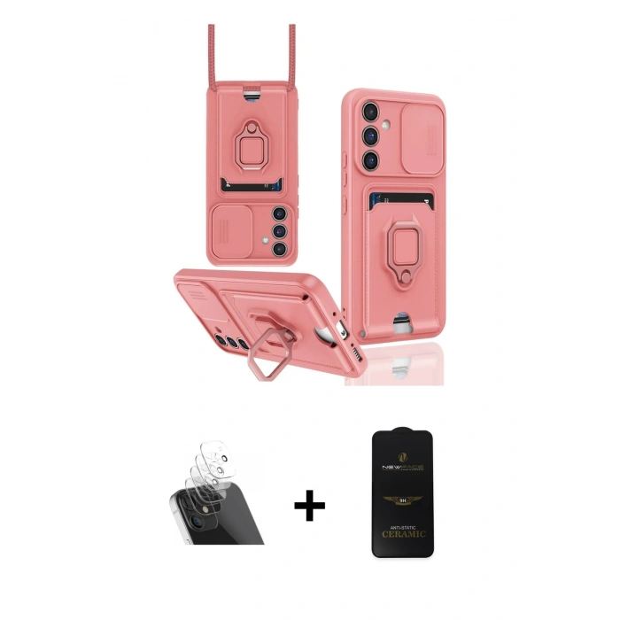 MARSİLYAN™- Galaxy A54 5G Kılıf Vadi Form Prime - Siyah 6D Antistatik Mat Seramik Hayalet Nano Ekran Koruyucu + Kamera Lens Koruma Cam - SF