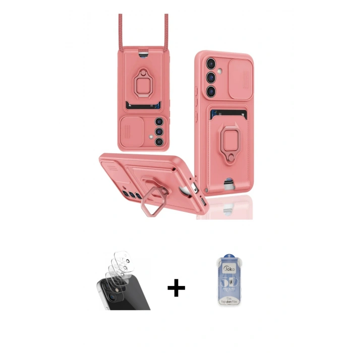 MARSİLYAN™- Galaxy A54 5G Kılıf Vadi Form Prime - Siyah Joko Magic 5D Cam + Kamera Lens Koruma Cam - SF