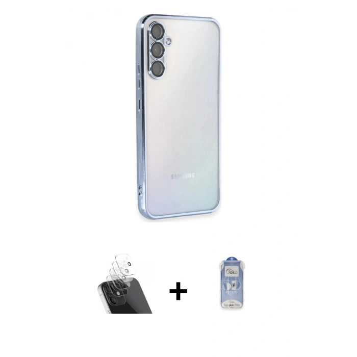 MARSİLYAN™- Galaxy A54 5G Kılıf Vadi Minimal - Siyah Joko Magic 5D Cam + Kamera Lens Koruma Cam - SF