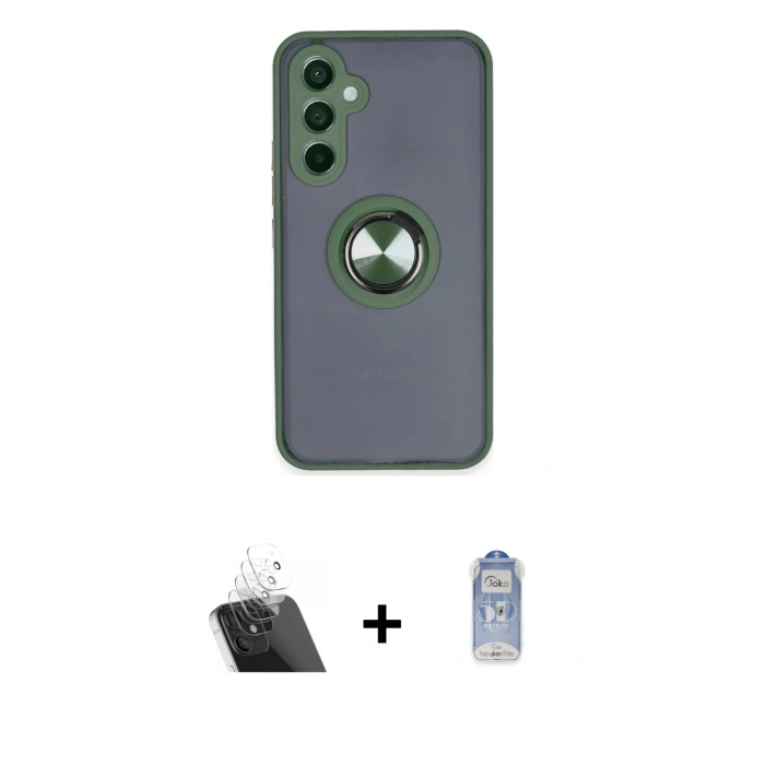 MARSİLYAN™- Galaxy A54 5G Kılıf Yörünge Çizgi - Siyah Joko Magic 5D Cam + Kamera Lens Koruma Cam - SF
