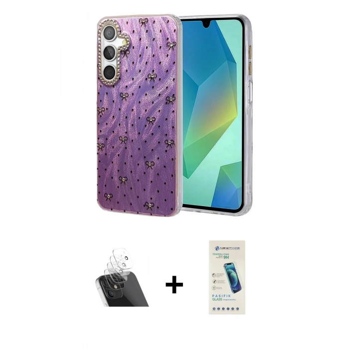 MARSİLYAN™- Galaxy A54 5G Kılıf Zirve Modern Prime - Şeffaf Pasifik Cam Ekran Koruyucu + Kamera Lens Koruma Cam - SF