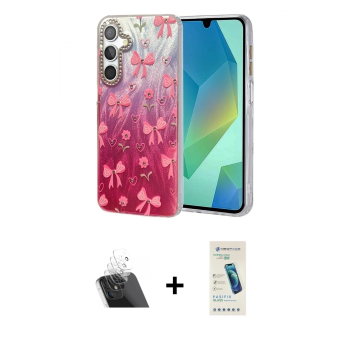 MARSİLYAN™- Galaxy A54 5G Kılıf Zirve Modern Prime - Şeffaf Pasifik Cam Ekran Koruyucu + Kamera Lens Koruma Cam - SF