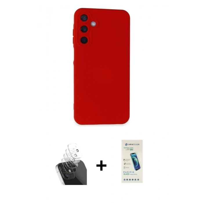 MARSİLYAN™- Galaxy A55 5G Kılıf Ahenk Serisi - Şeffaf Pasifik Cam Ekran Koruyucu + Kamera Lens Koruma Cam - SF