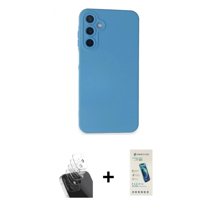 MARSİLYAN™- Galaxy A55 5G Kılıf Ahenk Serisi - Şeffaf Pasifik Cam Ekran Koruyucu + Kamera Lens Koruma Cam - SF