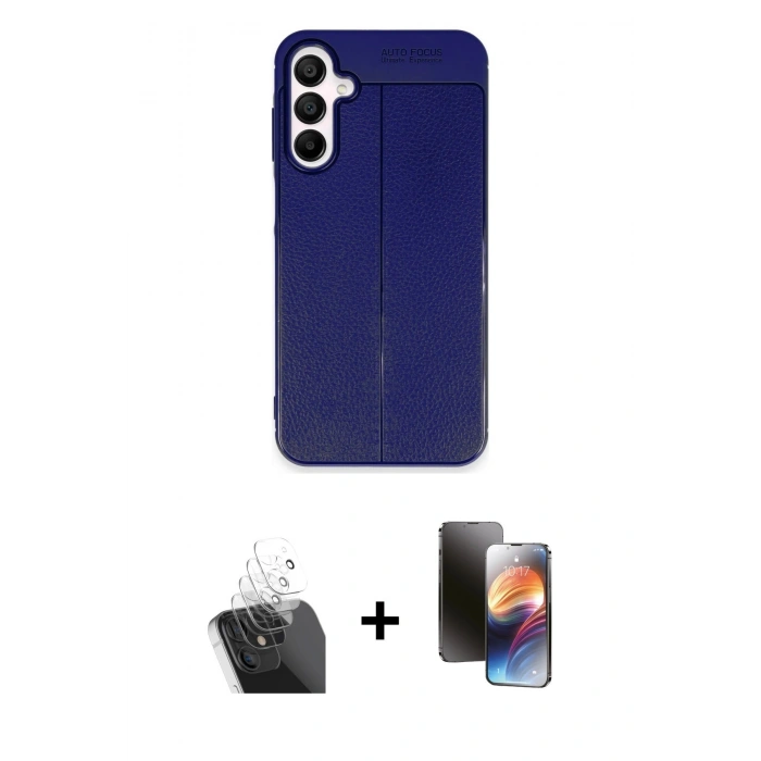 MARSİLYAN™- Galaxy A55 5G Kılıf Doruk Klasik Özel Seri - Siyah 3D Antistatik Mat Seramik Nano Ekran Koruyucu + Kamera Lens Koruma Cam - SF