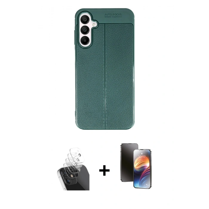 MARSİLYAN™- Galaxy A55 5G Kılıf Doruk Klasik Özel Seri - Siyah 3D Antistatik Mat Seramik Nano Ekran Koruyucu + Kamera Lens Koruma Cam - SF