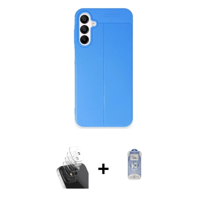 MARSİLYAN™- Galaxy A55 5G Kılıf Doruk Klasik Özel Seri - Siyah Joko Magic 5D Cam + Kamera Lens Koruma Cam - SF