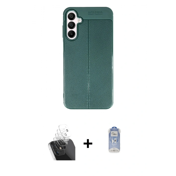 MARSİLYAN™- Galaxy A55 5G Kılıf Doruk Klasik Özel Seri - Siyah Joko Magic 5D Cam + Kamera Lens Koruma Cam - SF