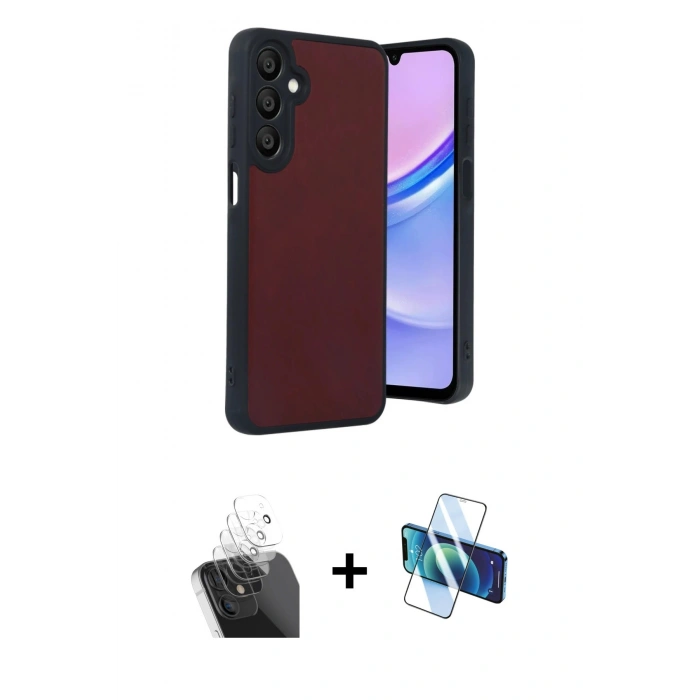 MARSİLYAN™- Galaxy A55 5G Kılıf Kıvılcım Işık Serisi - Siyah 3D Antistatik Cam Ekran Koruyucu + Kamera Lens Koruma Cam - SF