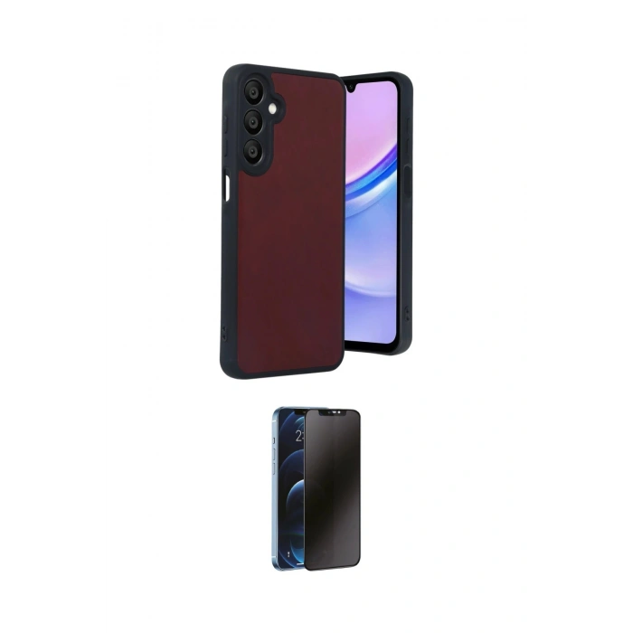 MARSİLYAN™- Galaxy A55 5G Kılıf Kıvılcım Işık Serisi - Siyah 3D Antistatik Hayalet Cam Ekran Koruyucu