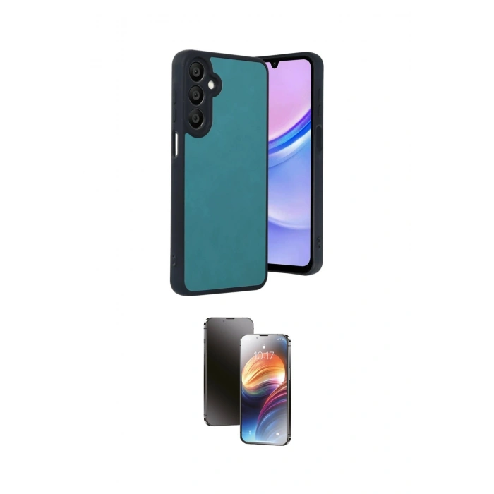 MARSİLYAN™- Galaxy A55 5G Kılıf Kıvılcım Işık Serisi - Siyah 3D Antistatik Mat Seramik Nano Ekran Koruyucu