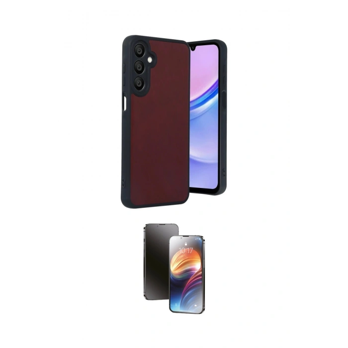 MARSİLYAN™- Galaxy A55 5G Kılıf Kıvılcım Işık Serisi - Siyah 3D Antistatik Mat Seramik Nano Ekran Koruyucu