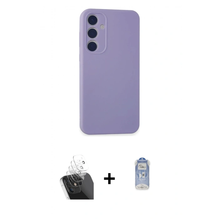 MARSİLYAN™- Galaxy A55 5G Kılıf Kozmos Yansıma Özel Seri - Siyah Joko Magic 5D Cam + Kamera Lens Koruma Cam - SF