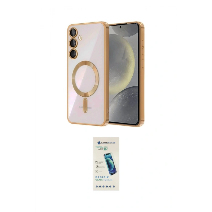 MARSİLYAN™- Galaxy A55 5G Kılıf Nova Işık Özel Seri - Şeffaf Pasifik Cam Ekran Koruyucu