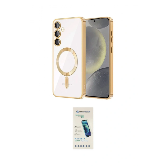 MARSİLYAN™- Galaxy A55 5G Kılıf Nova Işık Özel Seri - Şeffaf Pasifik Cam Ekran Koruyucu